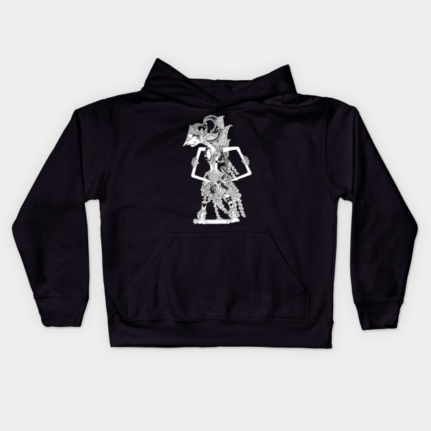 Wayang Kulit (Indonesia leather shadow puppet) Kids Hoodie by Altaf-Aji